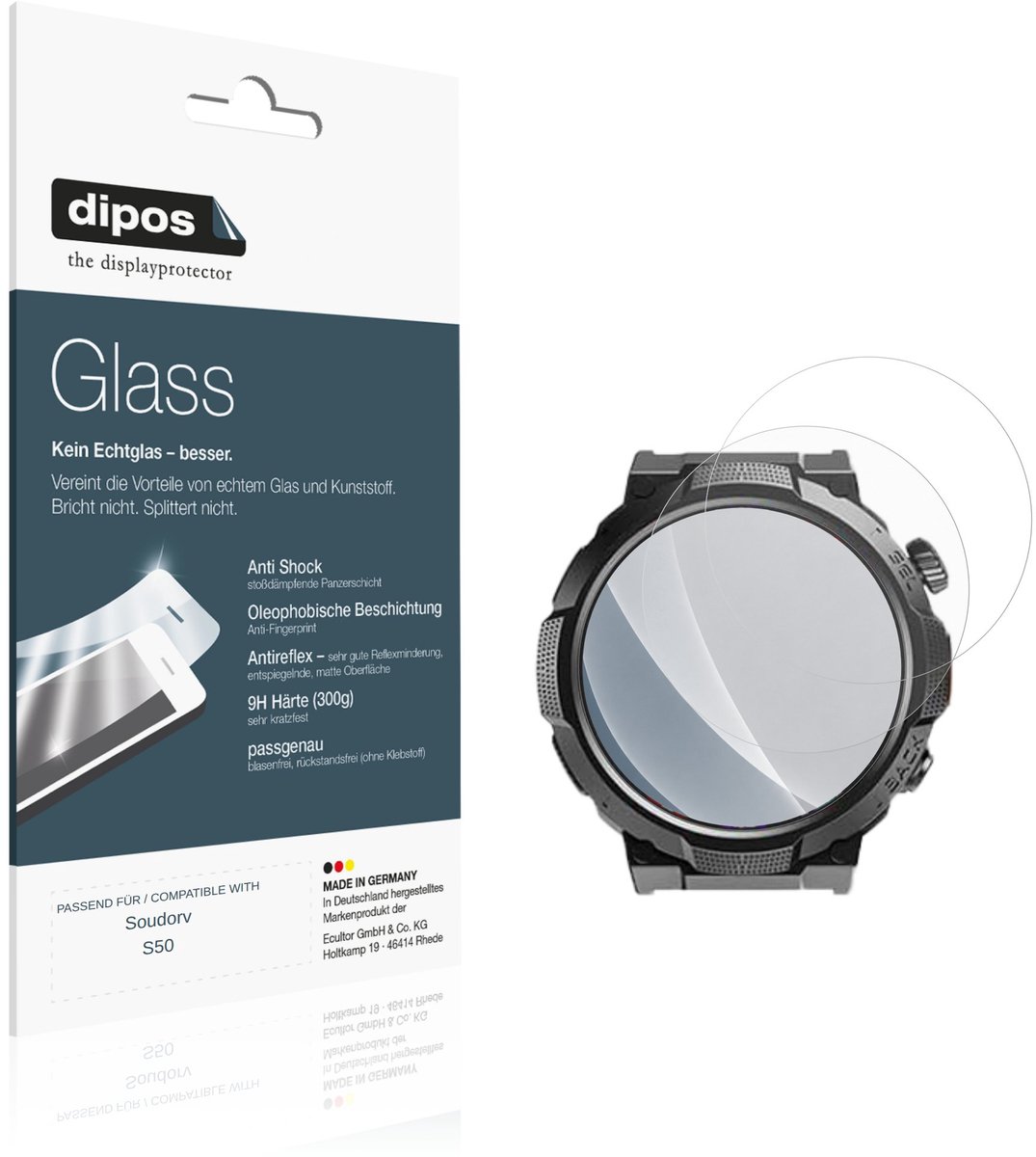 dipos – 2x Matte Pantserfolie geschikt voor Soudorv S50 | 9H Screenprotector