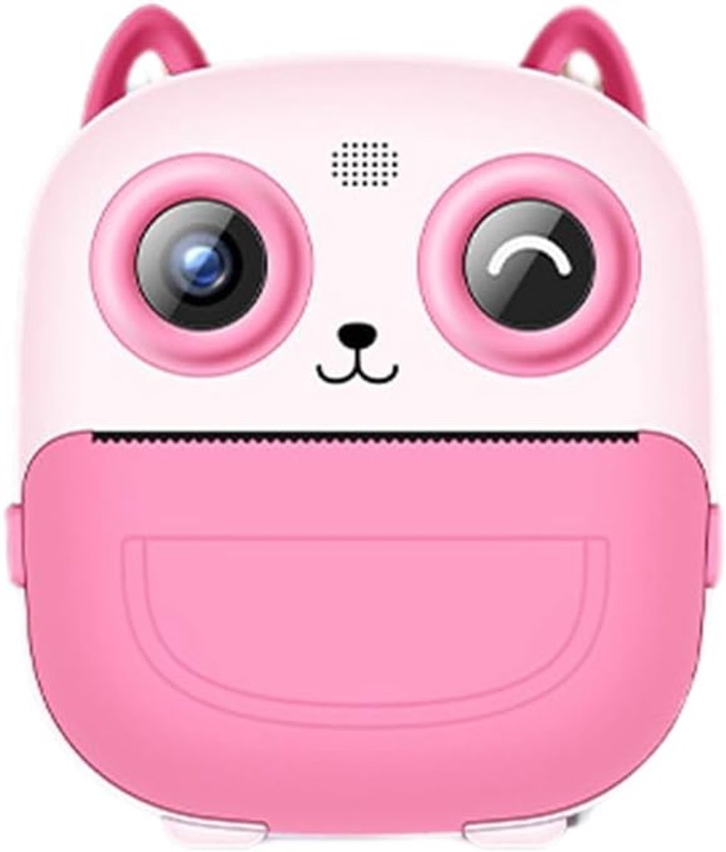 Draagbare thermische cameraprinter voor kinderen, direct printen van foto's, digitale camera voor kinderen, 2,4 inch HD, dubbele camera's, video, speelgoed, cadeau, roze