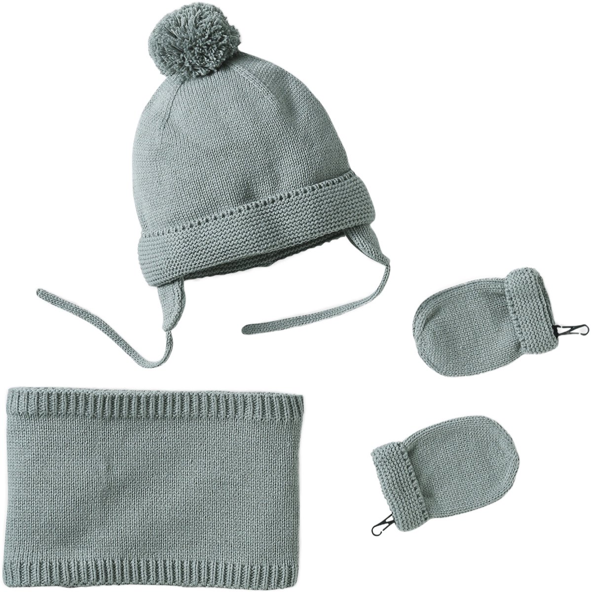 Vertbaudet Set voor babyjongen met mutsje + snood + wanten BASICS
