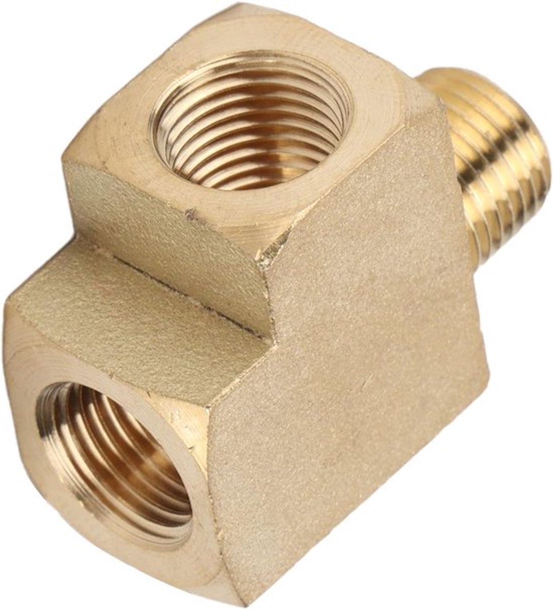 Dailygoods- T-stuk 1/8 Inch NPT - Messing - Driewegontwerp - Geschikt voor