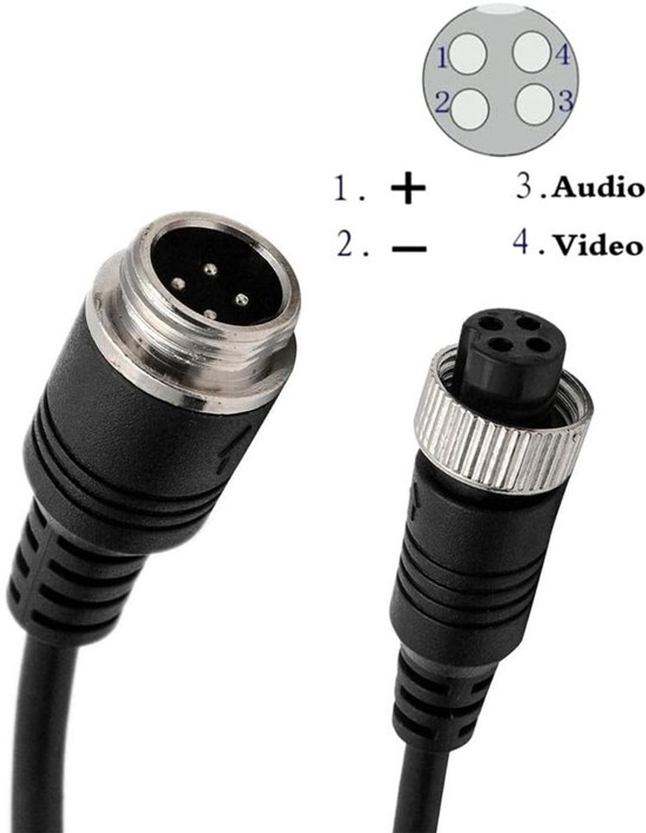 Dailygoods- Achteruitrijcamera Verlengkabel 5/10/15/20 Meter - 4-pins
