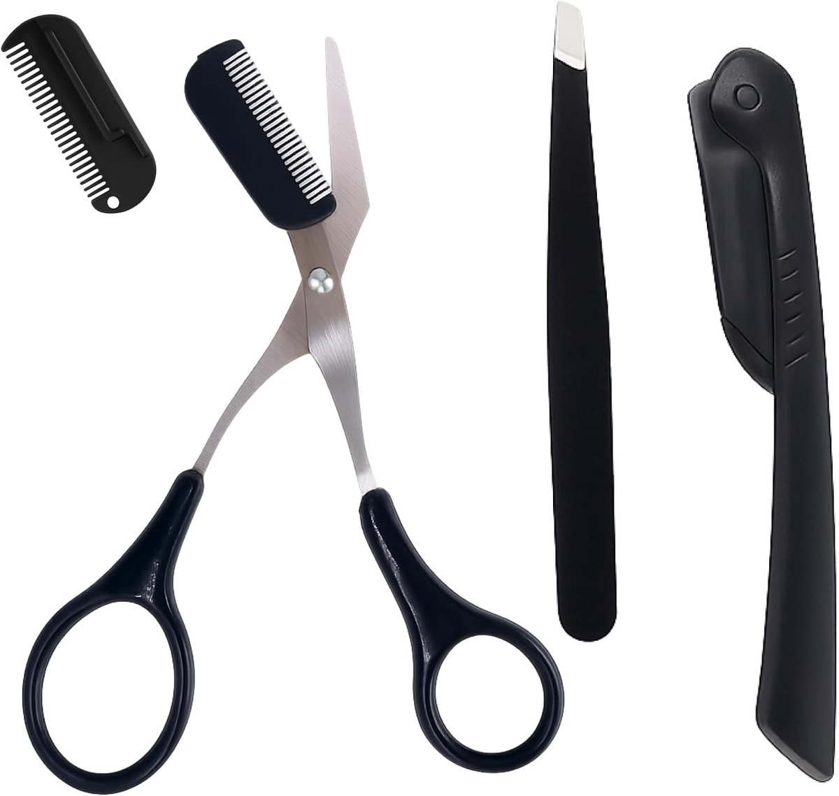Wenkbrauwtrimmer met Kam - Zilver - Compact en Ergonomisch Ontwerp - Voor Nauwkeurig Trimmen van Wenkbrauwen en Wimpers
