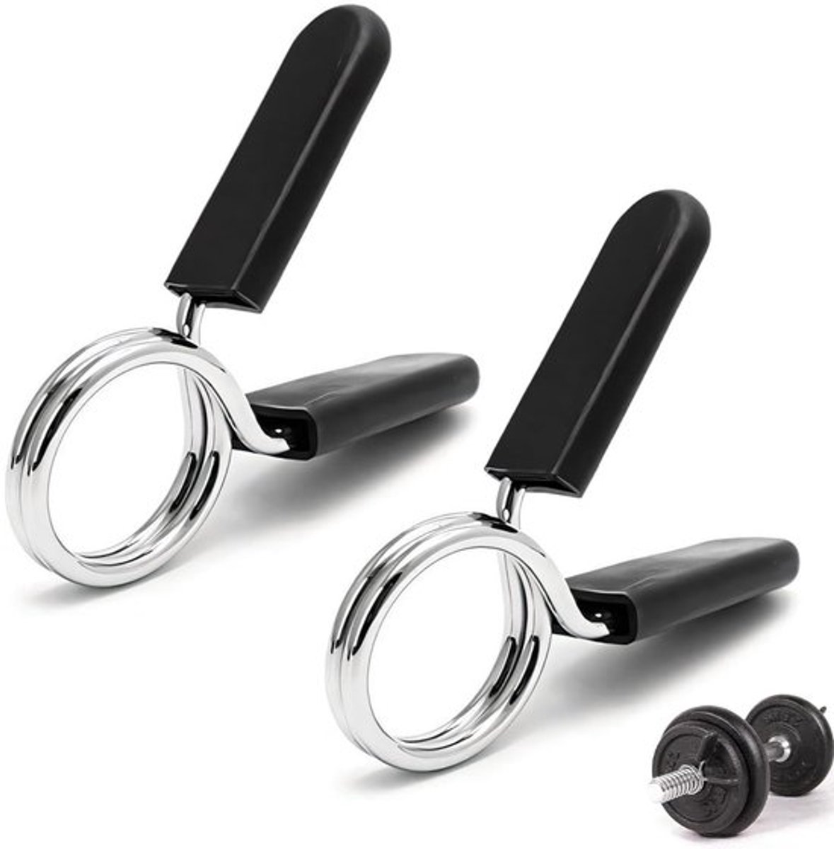 Ideale pack van 2 barbell clips met veersluiting