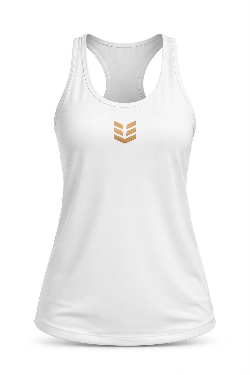 Empire Embodied Aphrodite Tanktop Dames - Mouwloos Sportshirt voor Fitness en Yoga - 100% Gerecycled Polyester - Wit - Maat S