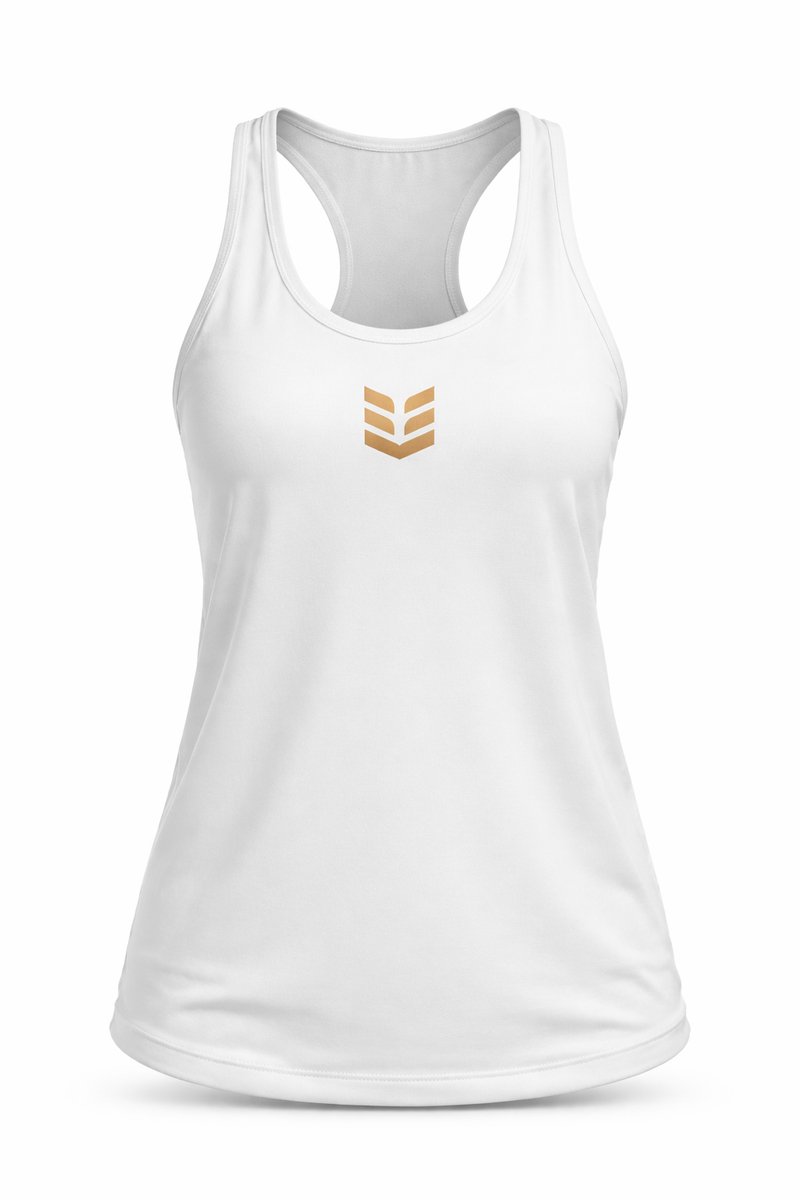 Empire Embodied Aphrodite Tanktop Dames - Mouwloos Sportshirt voor Fitness en Yoga - 100% Gerecycled Polyester - Wit - Maat M