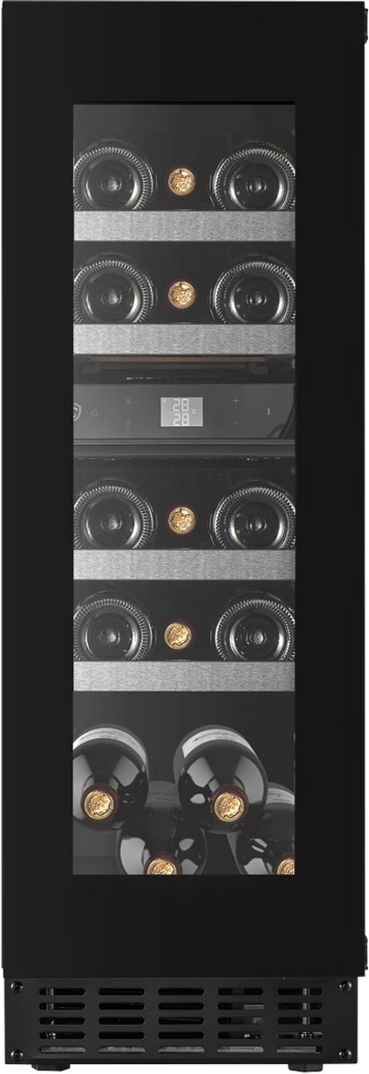 Nestor M Wine NWXS216FN2 Wijnklimaatkast – Onderbouw – 2 Zones – 16 Flessen – Luxe LED-verlichting – Zwart