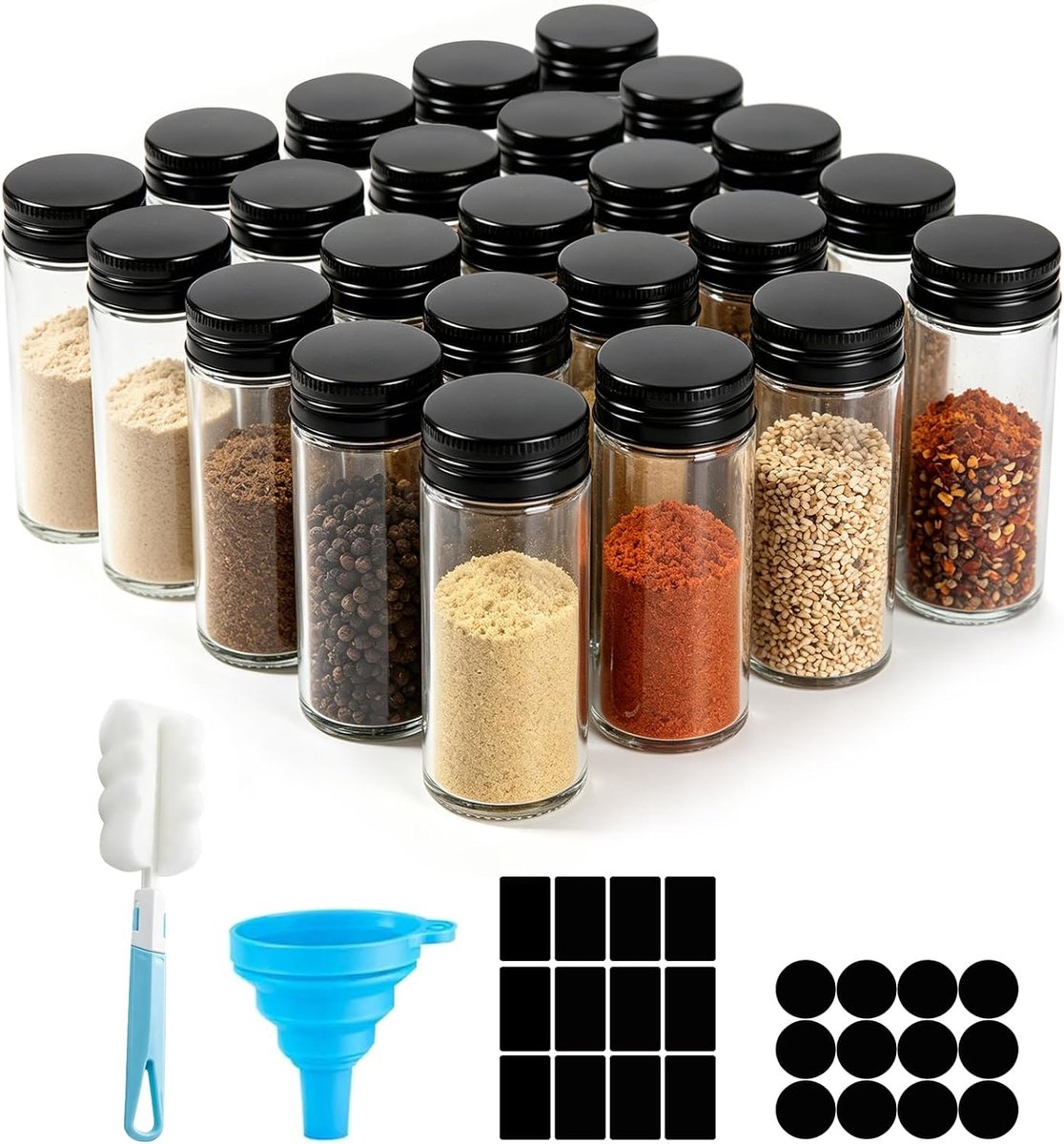 Etiketten - Set van 24 - 120 ml - Glas - Luchtdicht