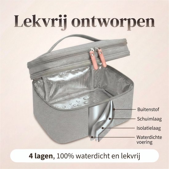 Evite Koeltas met Koelelement - Voor Onderweg - Kolftas - Tot 14 Uur Koel - Koeltas Kolf - Koeltas Moedermelk - Nordic Grey van Merkloos — afbeelding 3