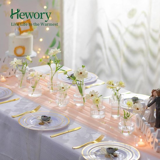 Mini Vaasjes voor Bloemen: 4 Stuks Assortiment Kleine Vaasjes voor Tafeldecoratie