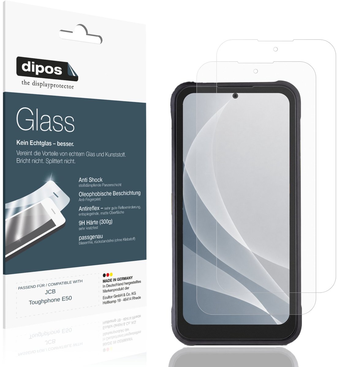 dipos – 2x Matte Pantserfolie geschikt voor JCB Toughphone E50 | 9H Screenprotector
