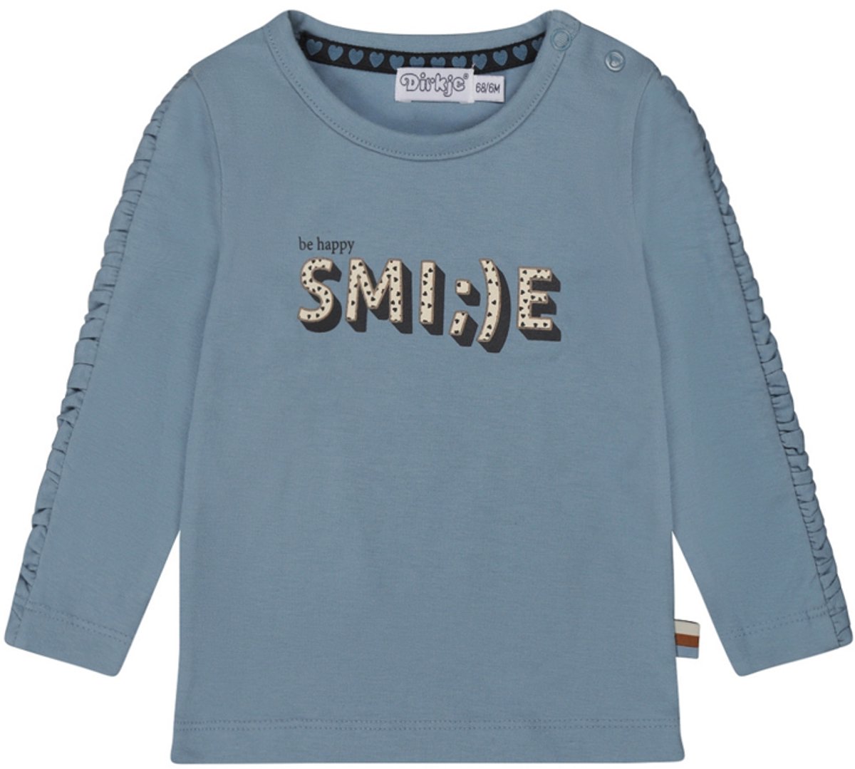 Dirkje-Meisjes T-shirt ls-Faded Blauw