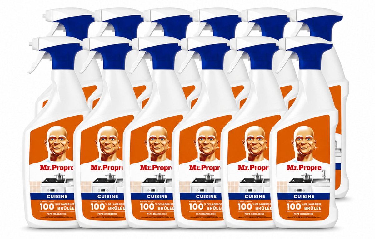 12 x Mr. Propre – Keukenontvetter Spray – Mandarijn Boost – 800 ml - Voordeelverpakking - 12 stuks