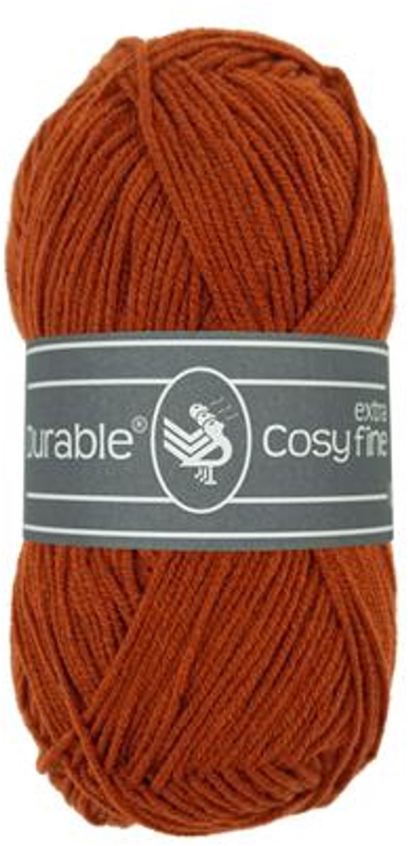 10 x Durable Cosy extra fine - katoen en acrylgaren - Brick (2239) - haakgaren/breigaren - naald 3 a 3,5mm