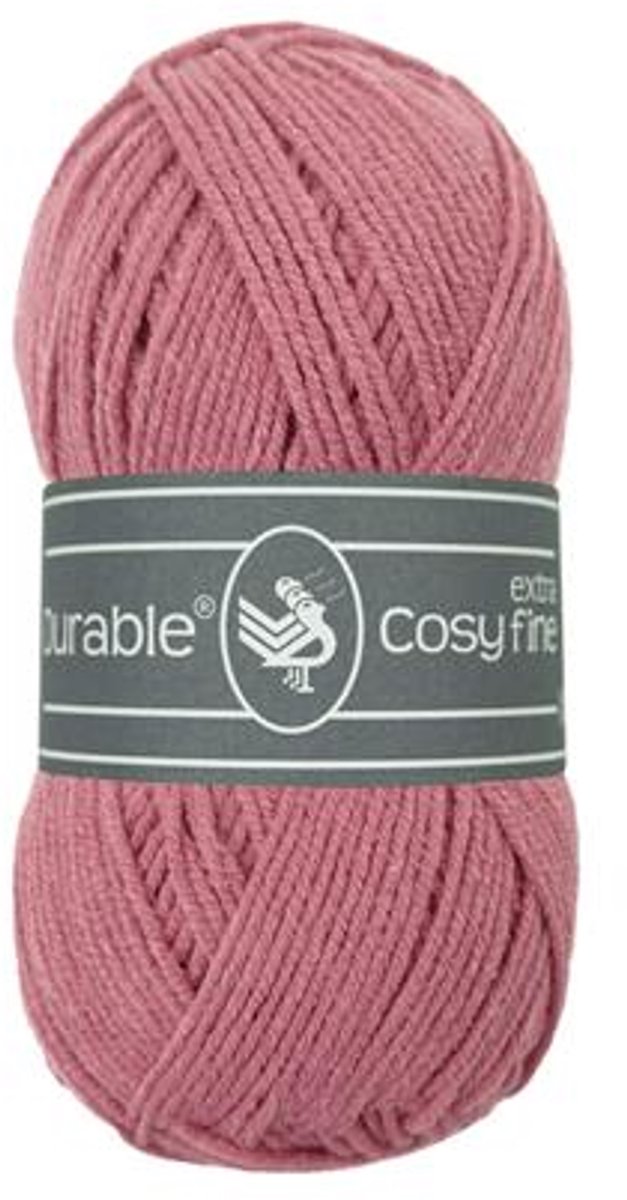 5 x Durable Cosy extra fine - katoen en acrylgaren - Raspberry (228) - haakgaren/breigaren - naald 3 a 3,5mm