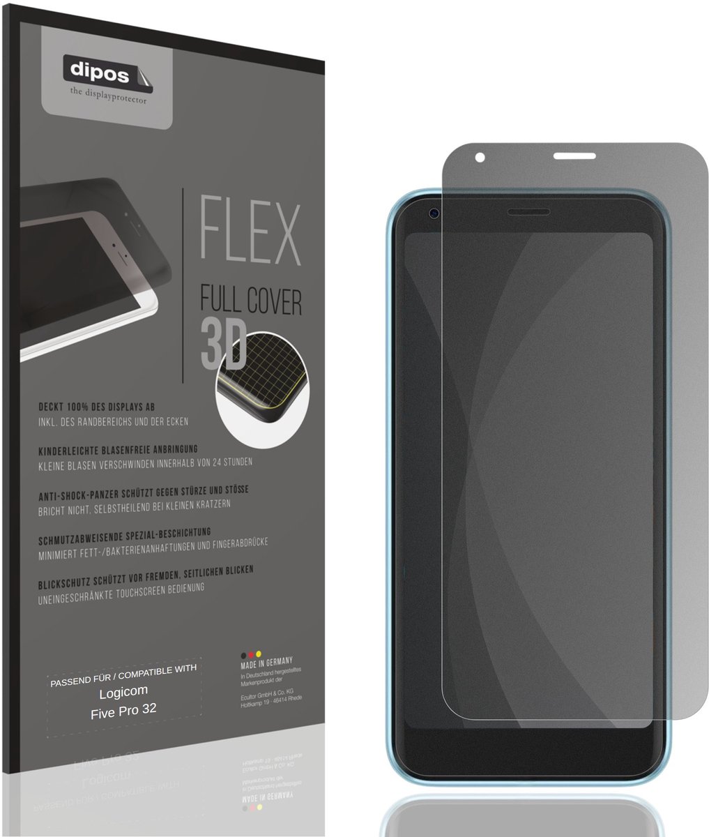 dipos FLEX – Matte Privacy Screenprotector geschikt voor Logicom Five Pro 32 | Volledige Schermbescherming | Case-Friendly