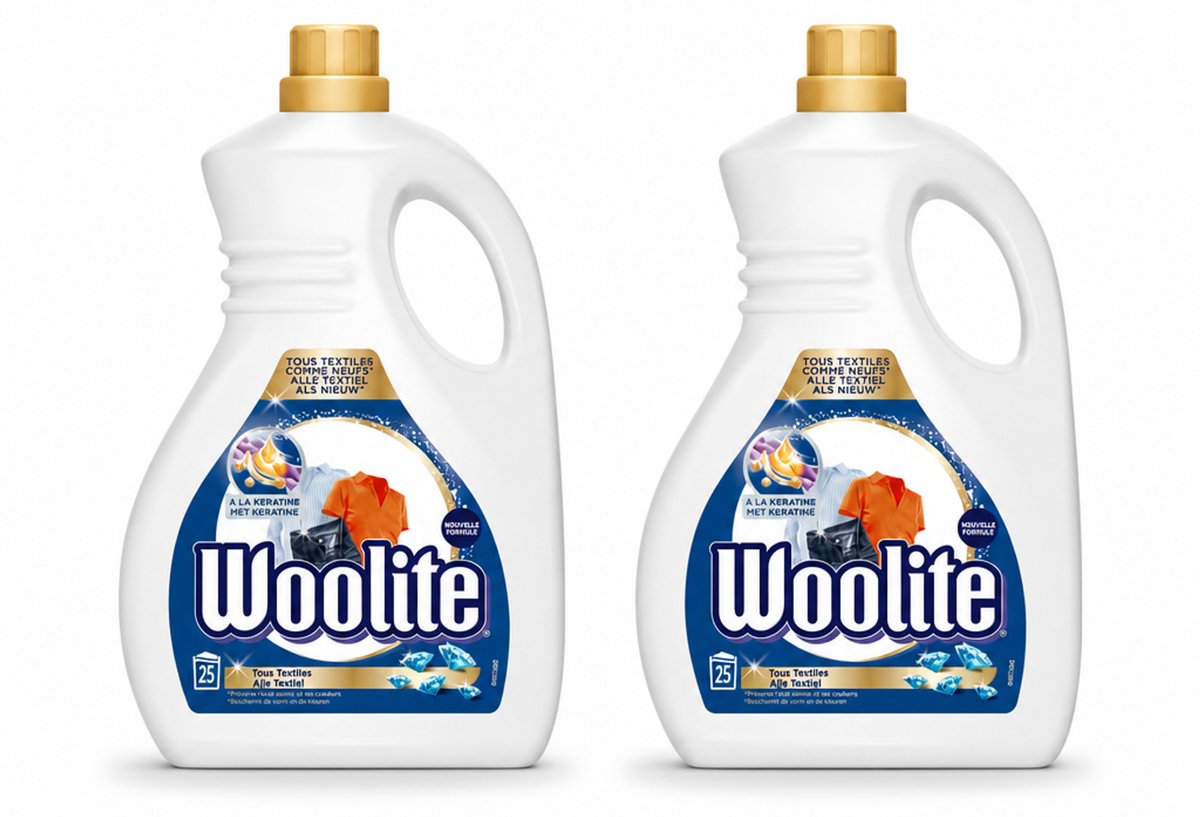 2 x Woolite - Wasmiddel - Vloeibaar Wasmiddel - Alle textiel - 25wb/1,5L - Bulkverpakking - 2 stuks
