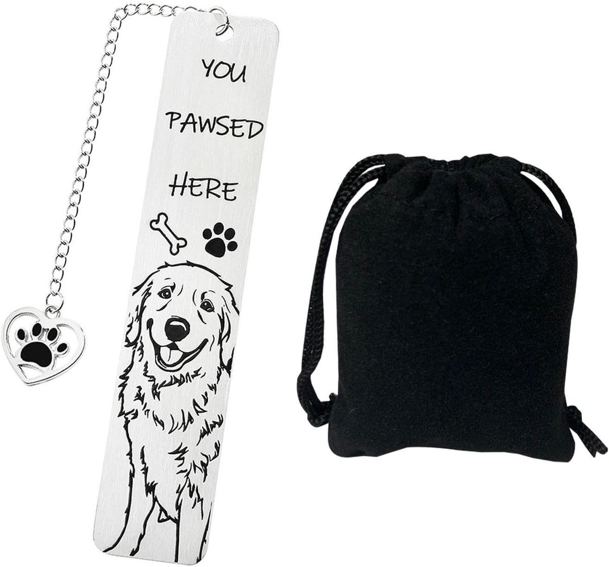 Schattige honden boekenlegger met goud retriever patroon, perfect cadeau voor hondenliefhebbers en boekenfans