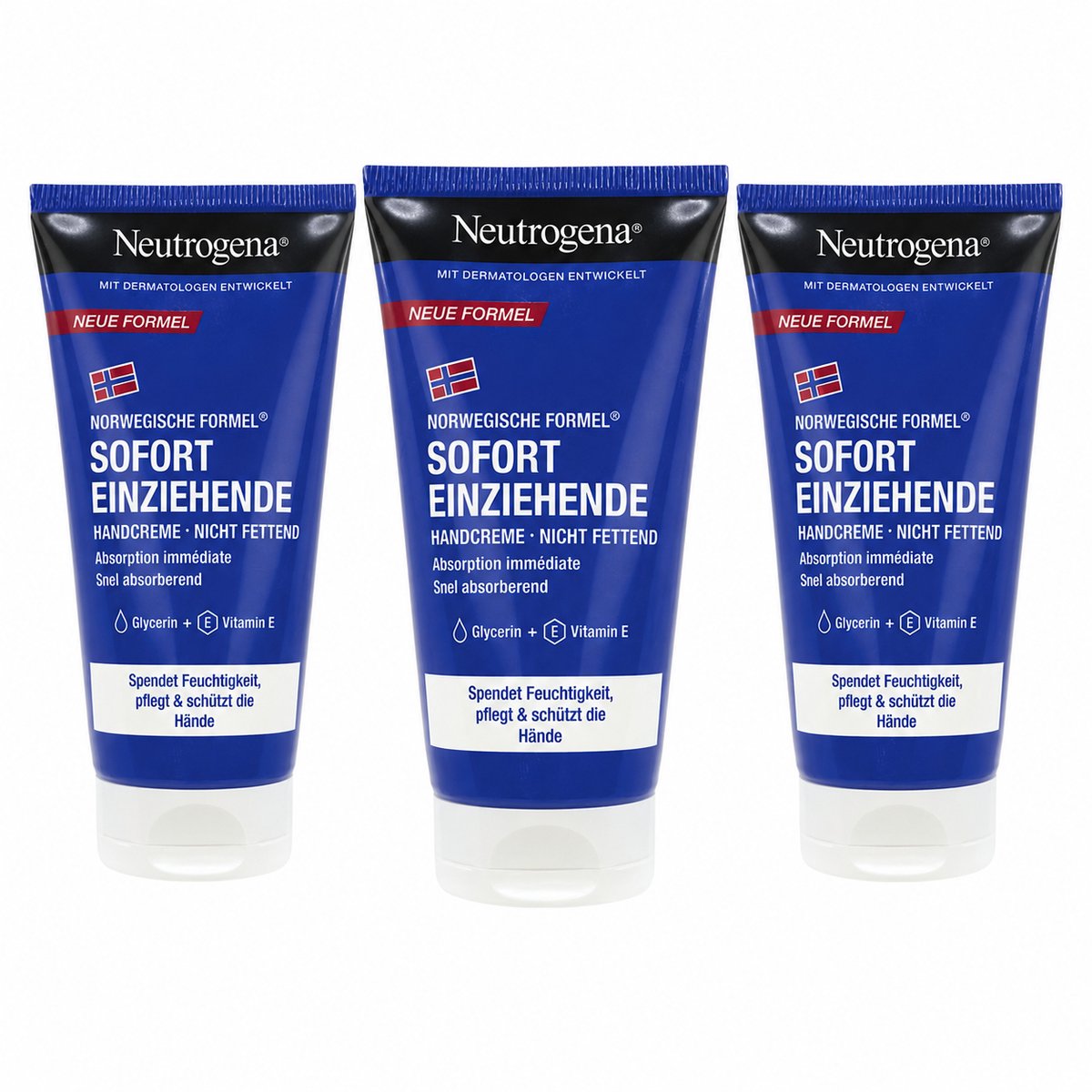 Neutrogena Handcrème 3 x 75 ml – Snel Intrekkend – Noorse Formule