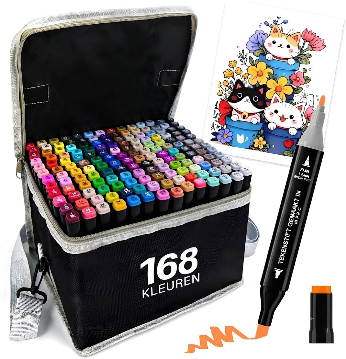 Twinmarkers - Alcoholpennen - 168 Stukken - Alcoholmarkers Set - Multikleur - 31cm x 30cm x 18cm
