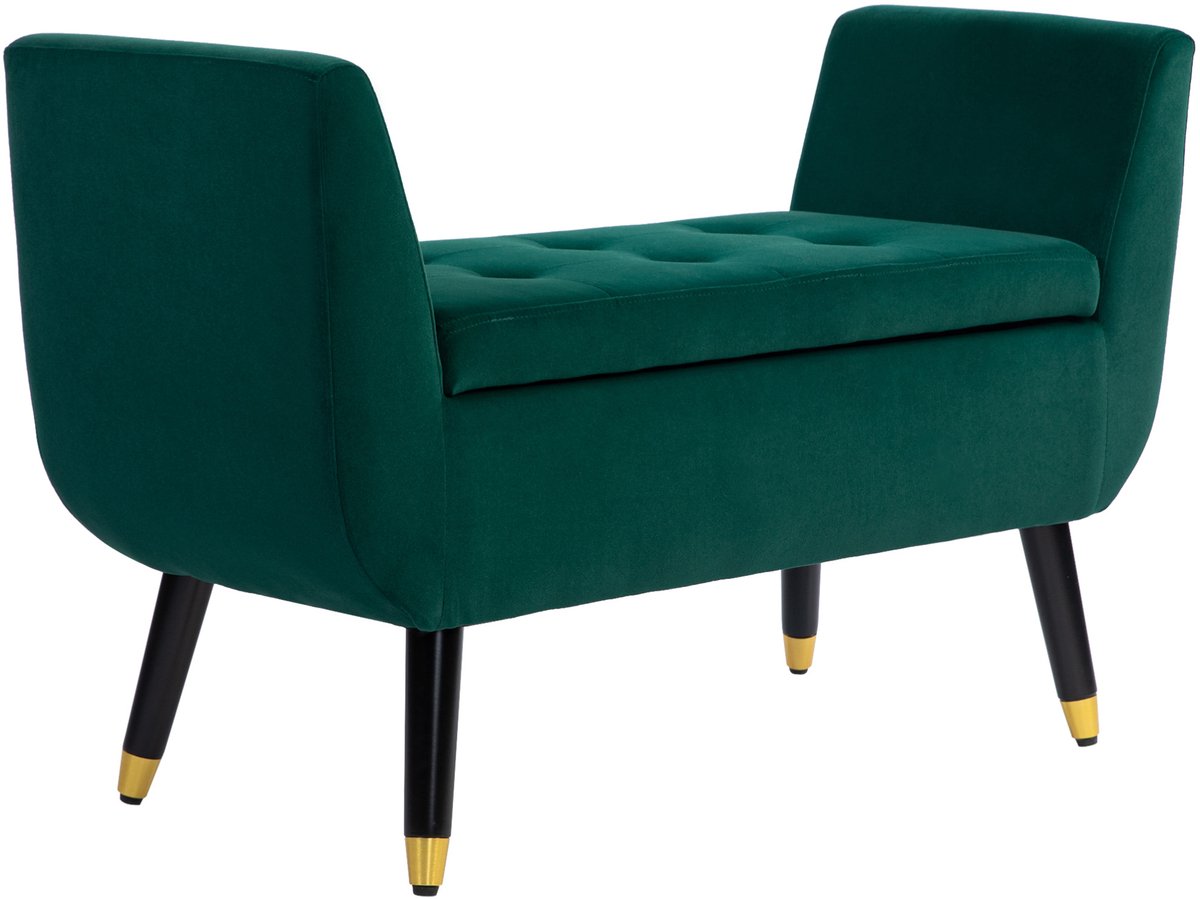 MODFU-Zitbank-Opbergruimte-Samtoptiek-Groen-107 X 42 X 65 Cm