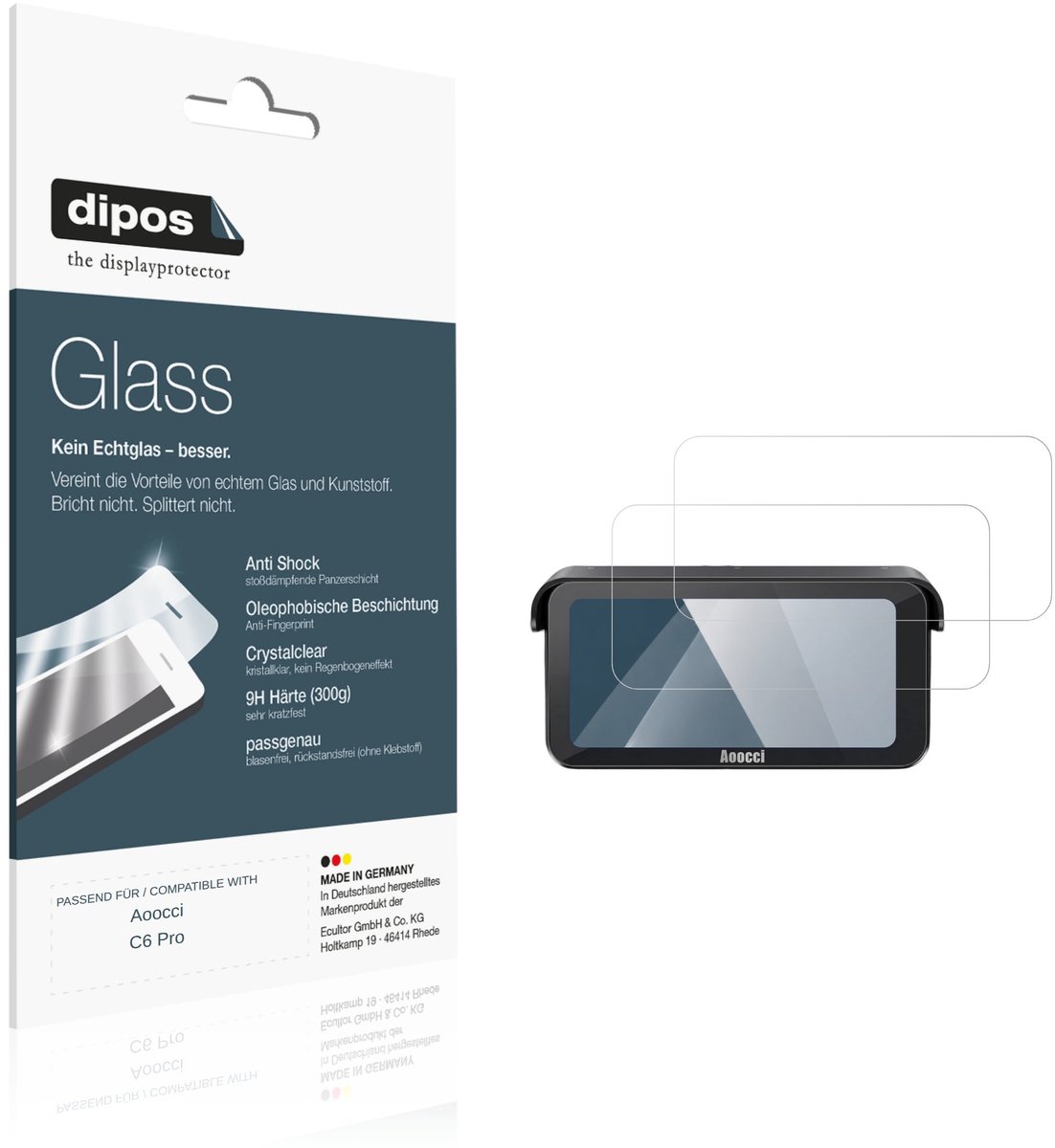 dipos – 2x Pantserfolie geschikt voor Aoocci C6 Pro | 9H Screenprotector