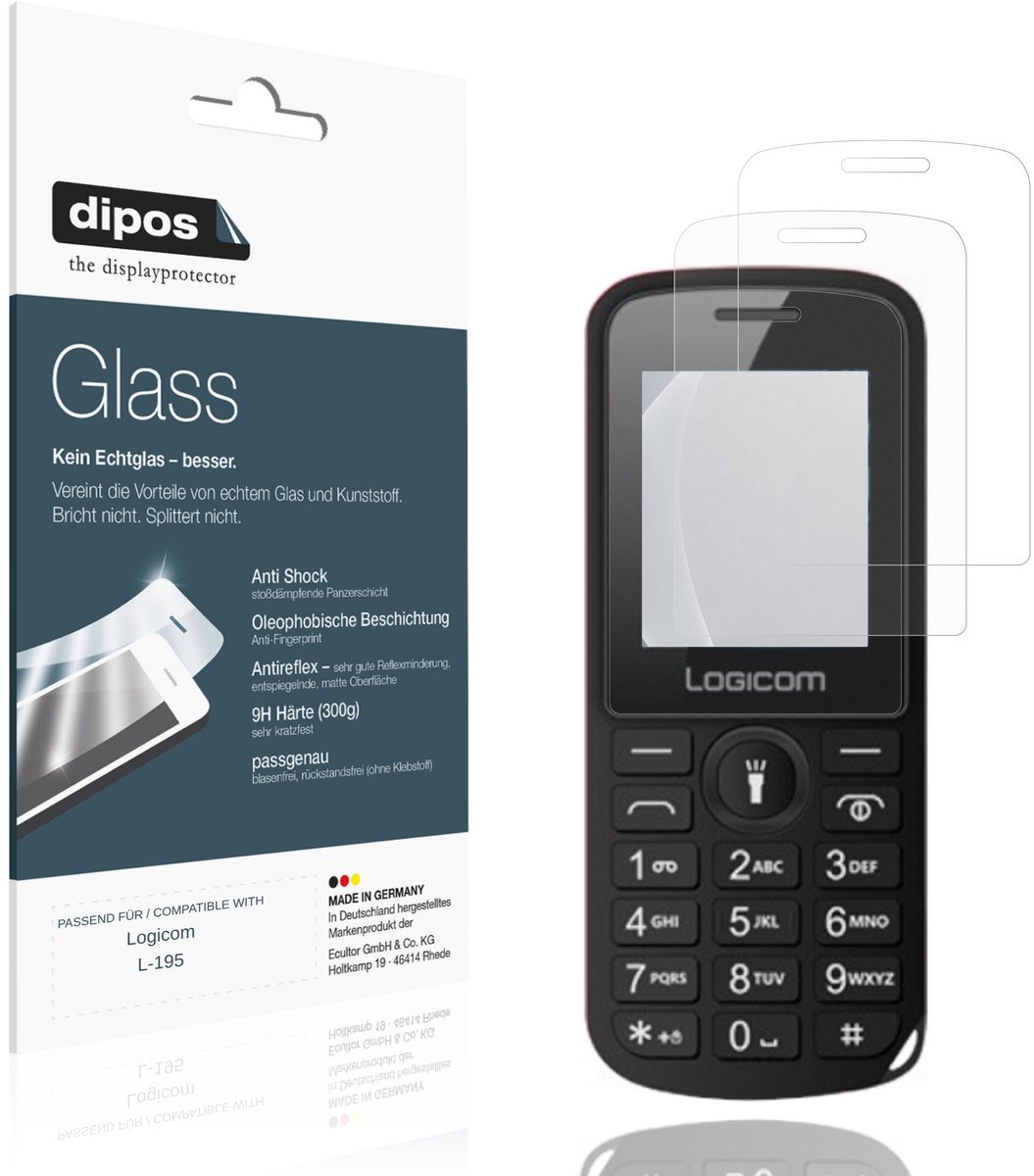 dipos – 2x Matte Pantserfolie geschikt voor Logicom L-195 | 9H Screenprotector