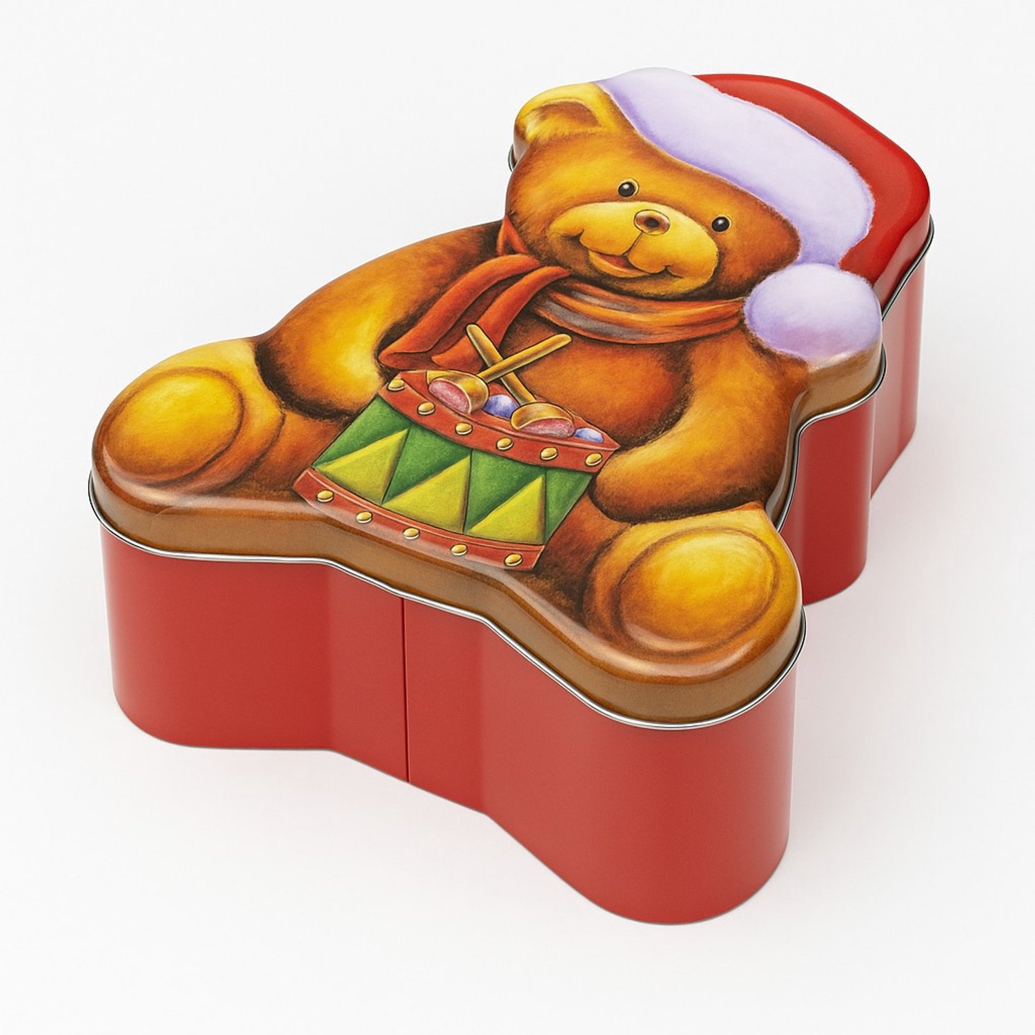 EH Excellent Houseware - Koektrommel - Koekjesdoos VINTERA met kerstmotief, Beer, 1,7 l