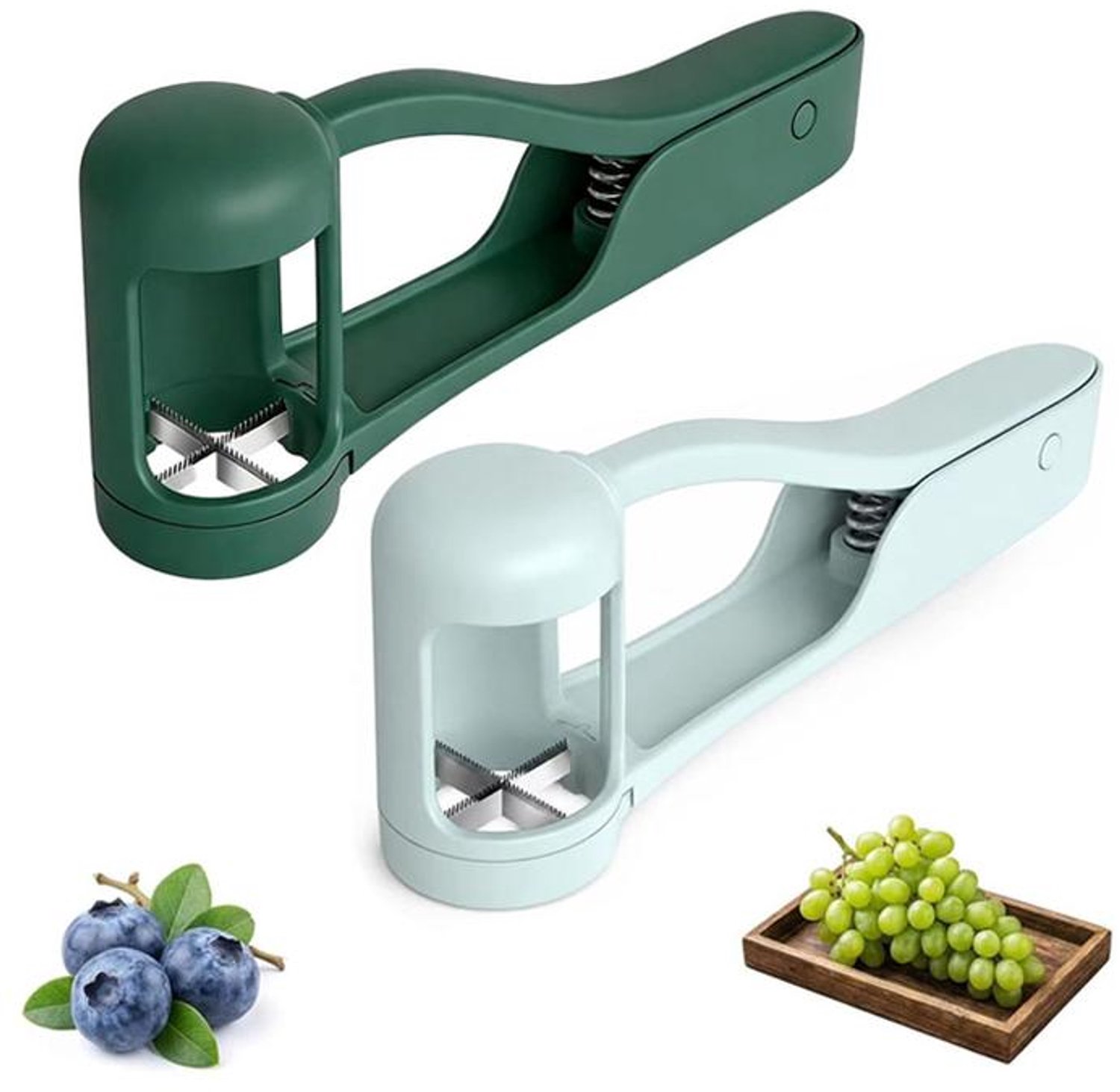 KZQ 2 stuks Fruitsnijder – Druivensnijder – Wijndruivensnijder – Groen, blauw