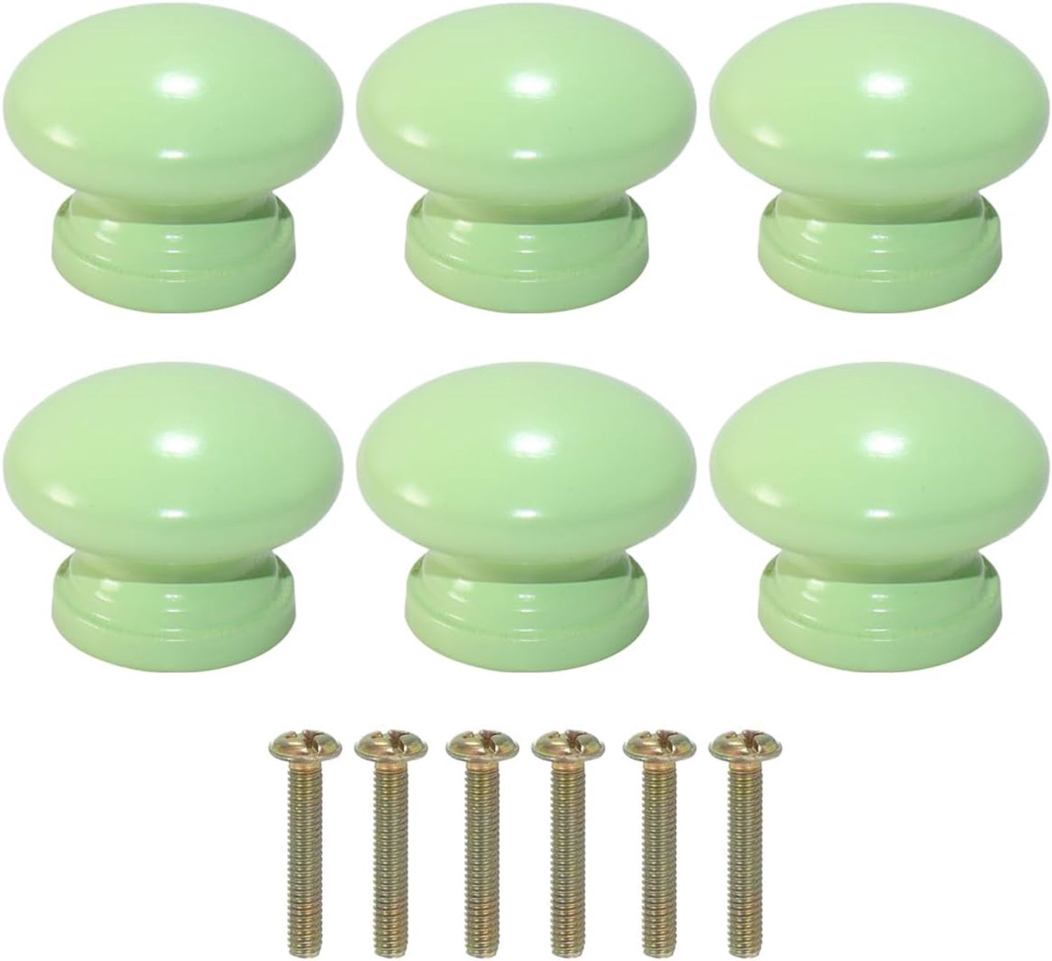 Houten ladeknoppen 33 mm - paddenstoelvorm - 6 stuks - ideaal voor kast of dressoir - m-winkel