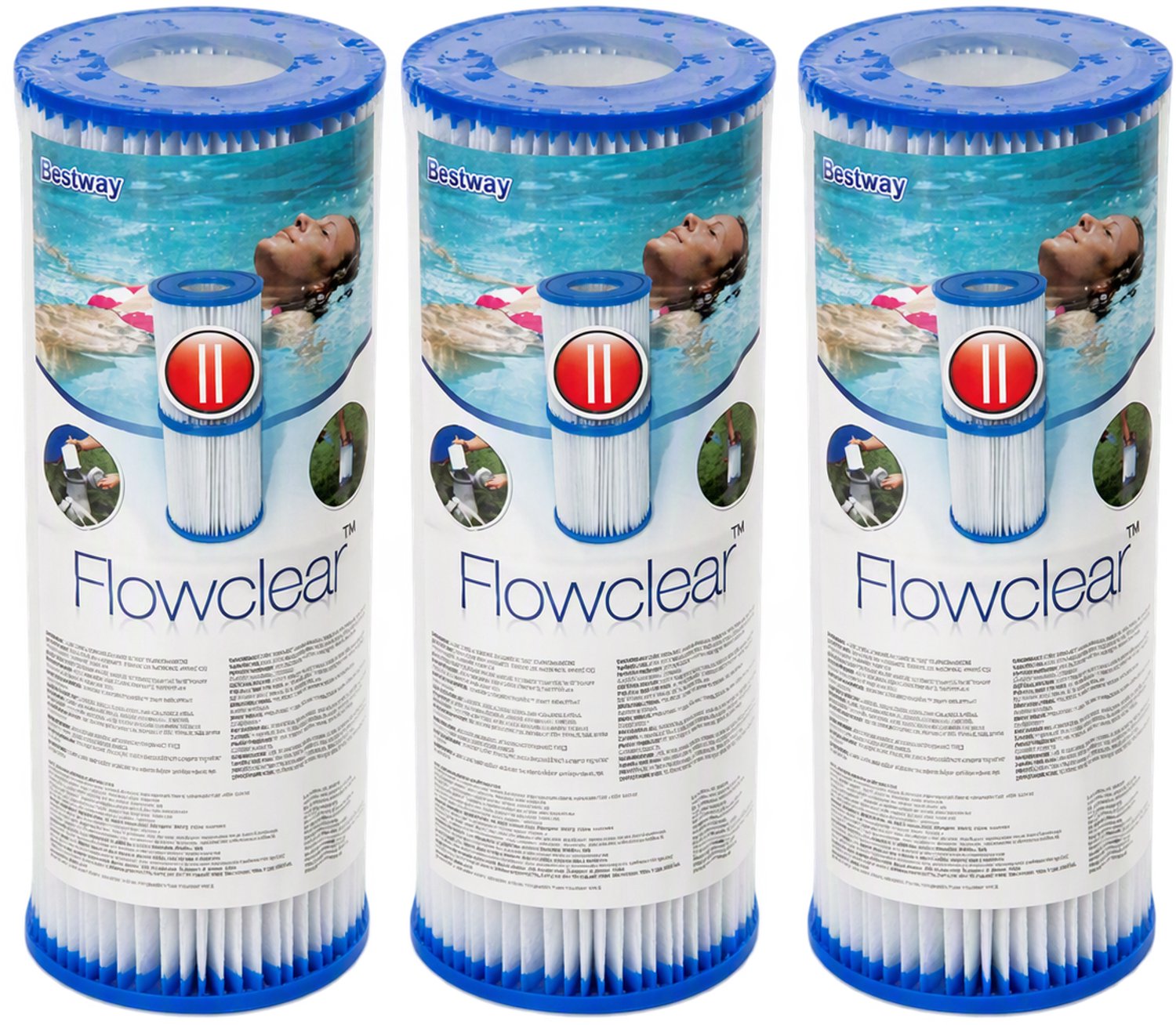 Bestway filter cartridge type II - 3 x 2 stuks