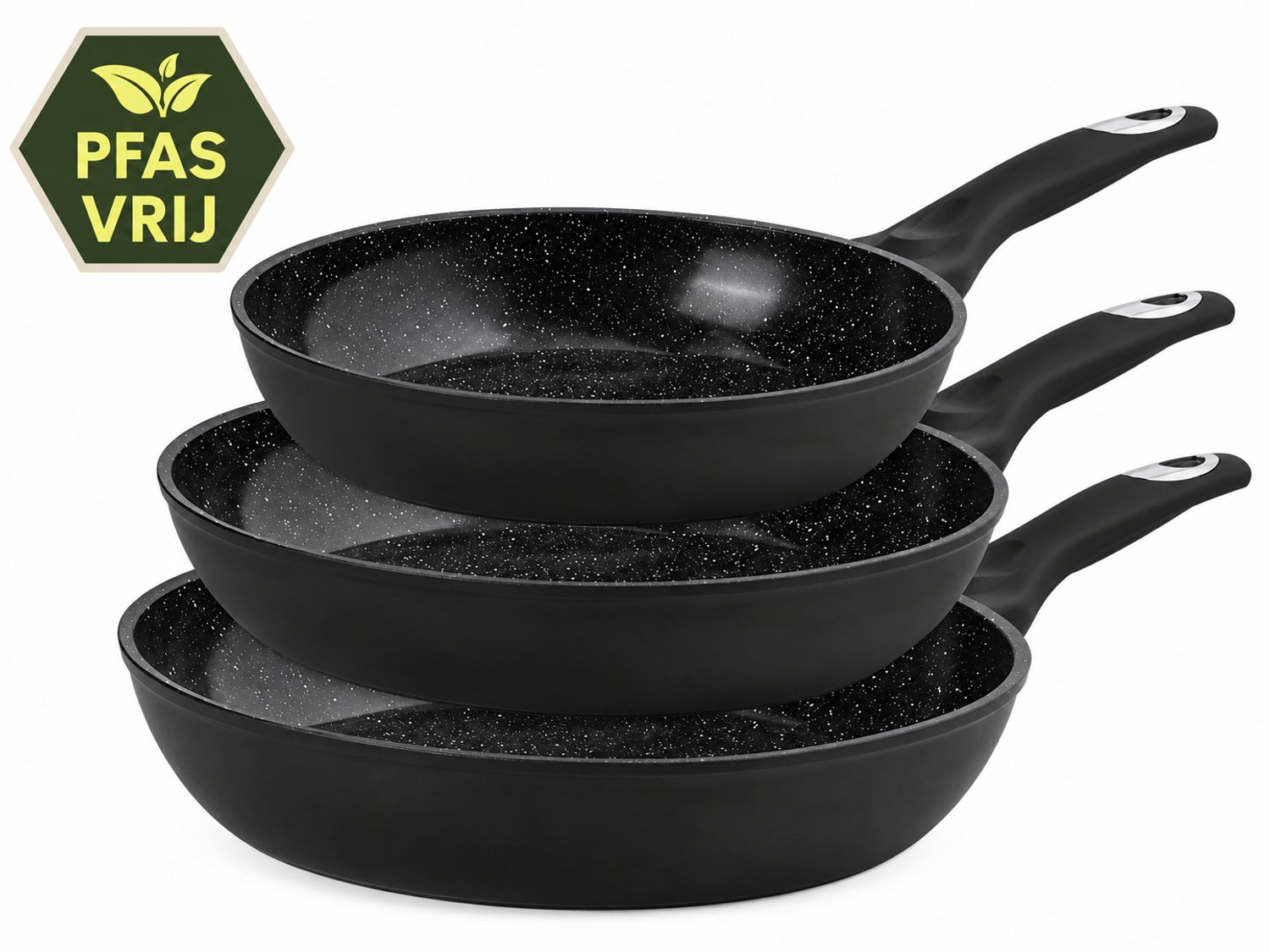 Bol.com Maison & Kitchen - Koekenpan Inductie Koekenpannenset PFAS vrij serie - 3 delig pan - inductie pannen Ø 20, 24 & 28 cm -... aanbieding