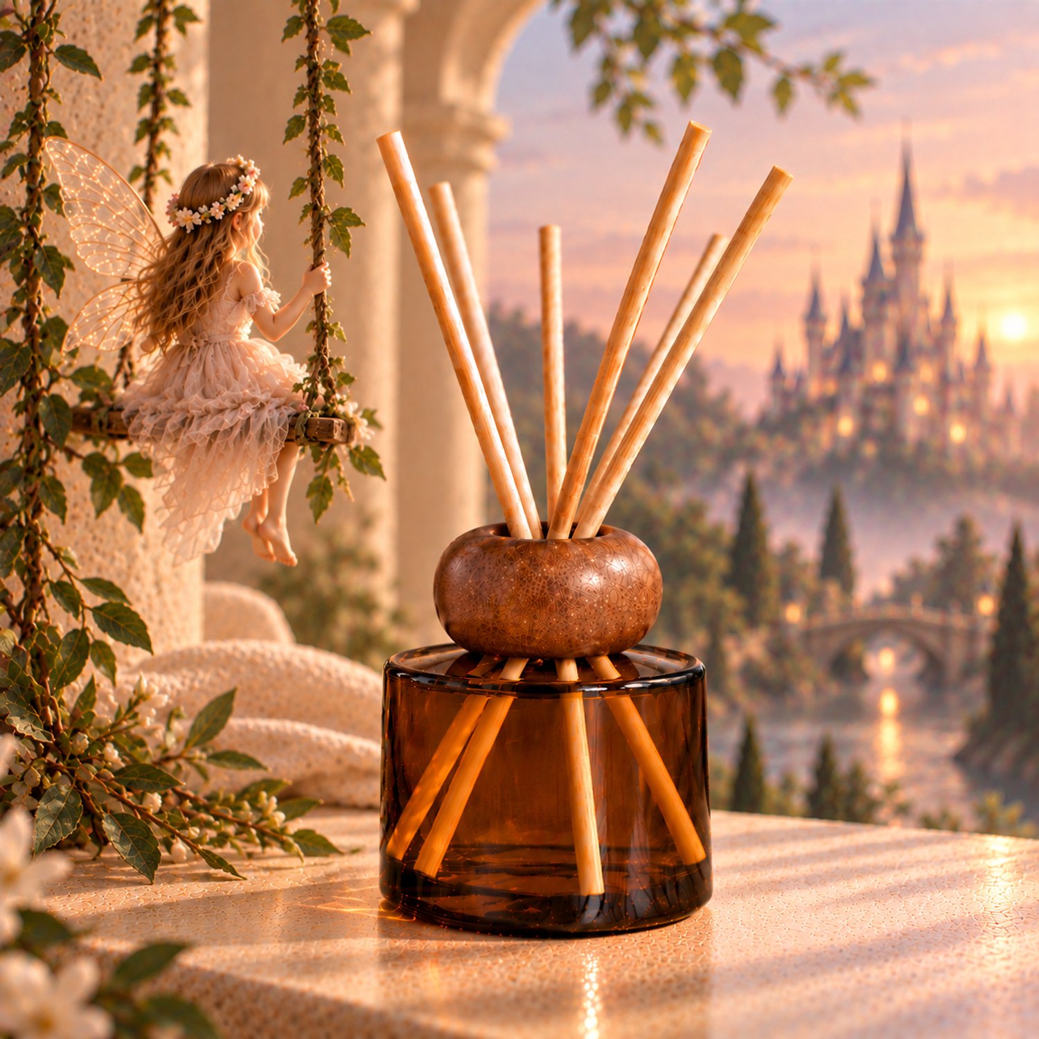 Reed Diffuser Droomvlucht - Sprookjesgeur - 100 ml - Handmade - Parfum - Geurstokjes - Rietverspreider - Interieurparfum - Fragrance sticks - Luchtverfrisser - Eau de parfum