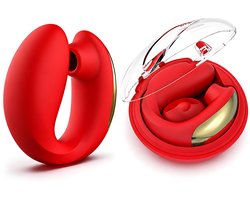 SF Toys SensaCurve – Duo Vibrator voor G-Spot & Clitoris – Krachtige Vibraties & Zuigstimulatie – Waterbestendig – USB-Oplaadbaar – Rood
