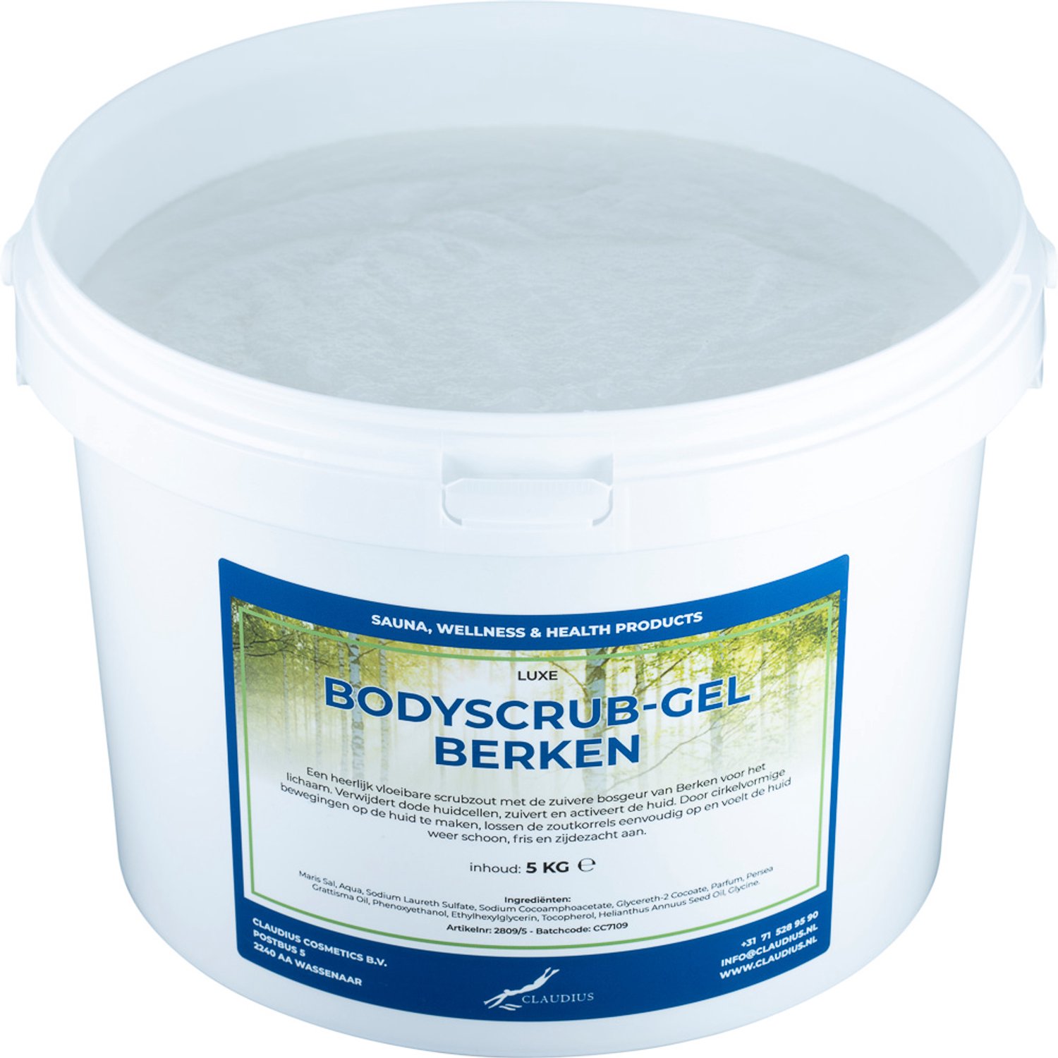 Claudius Luxe Verzorgende Bodyscrub-Gel Berken - 5 KG - Hydraterende Lichaamsscrub - Body Scrub