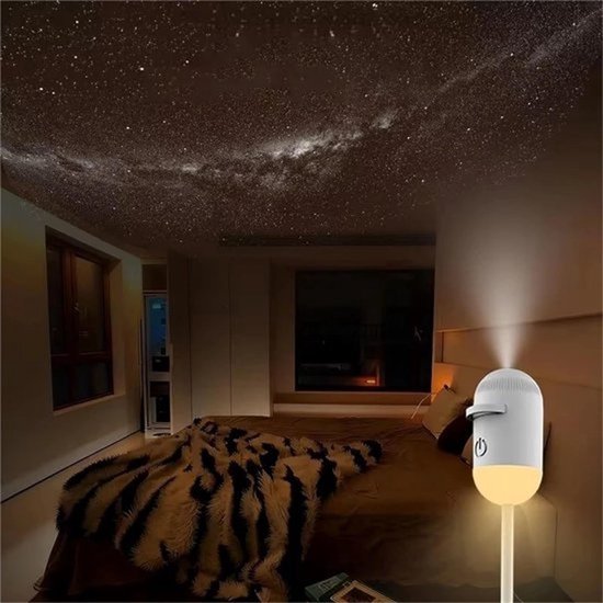 Nachtlampje met sterrenprojector - Mini galaxyprojector - Sfeer creëren - 5 verschillende films - One Size - Niet gespecificeerd — afbeelding 3