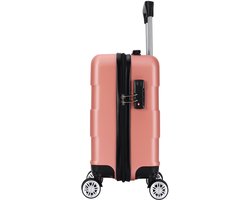 Trolley ADC Handbagage koffer 40x30x20 cm onder de stoel – 20 L – 2,3 kg – Harde ABS trolley met 4 afneembare wielen – Roze