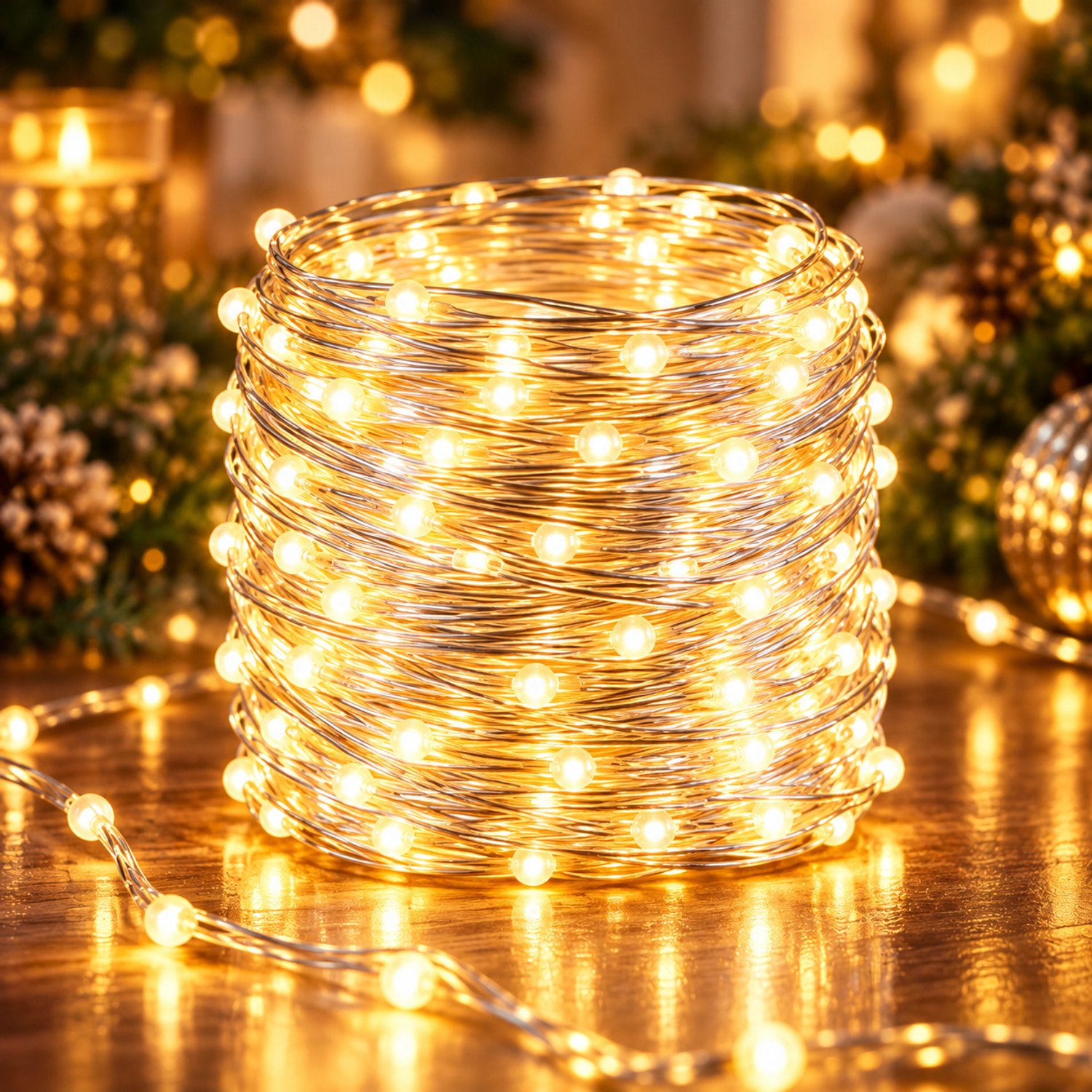 Lapamax Kerstverlichting Buiten 400 LED 50 m - Fairy Lights met Stekker & IP44 Adapter - Lichtsnoer Buiten met 8 Lichtstanden & Geheugenfunctie - Lichtslinger en Tuinverlichting voor Gevel, Terras & Bruiloft - Warm Wit