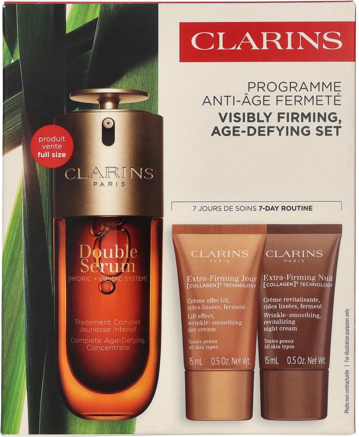 Clarins Visibly Firming Age-Defying Set 83 ml - Serum 50ml/Day Cream 15ml/Night Cream 15ml/Eye Gel 3ml