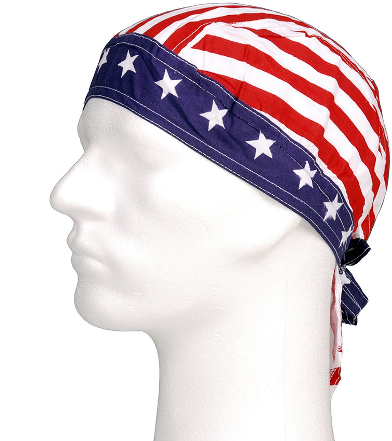Fostex Garments Bandana cap stripes Rood