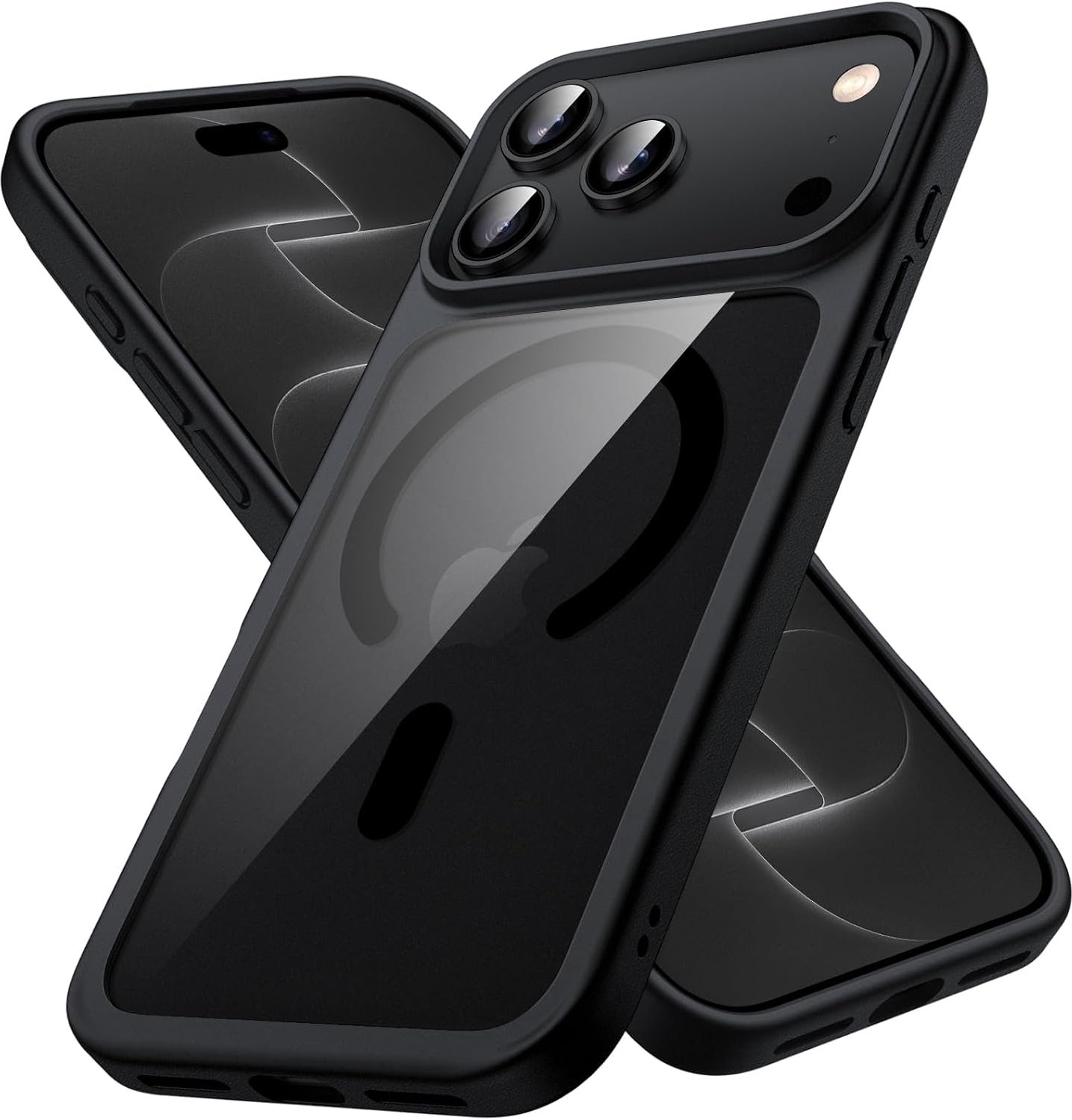 Zandarix Hoesje Geschikt voor Apple iPhone 18 Pro Max - Geschikt voor Mag - Anti Vergeling - Schokbestendig - Doorzichtig Achterkant - Back Cover Hoesje - Zwart