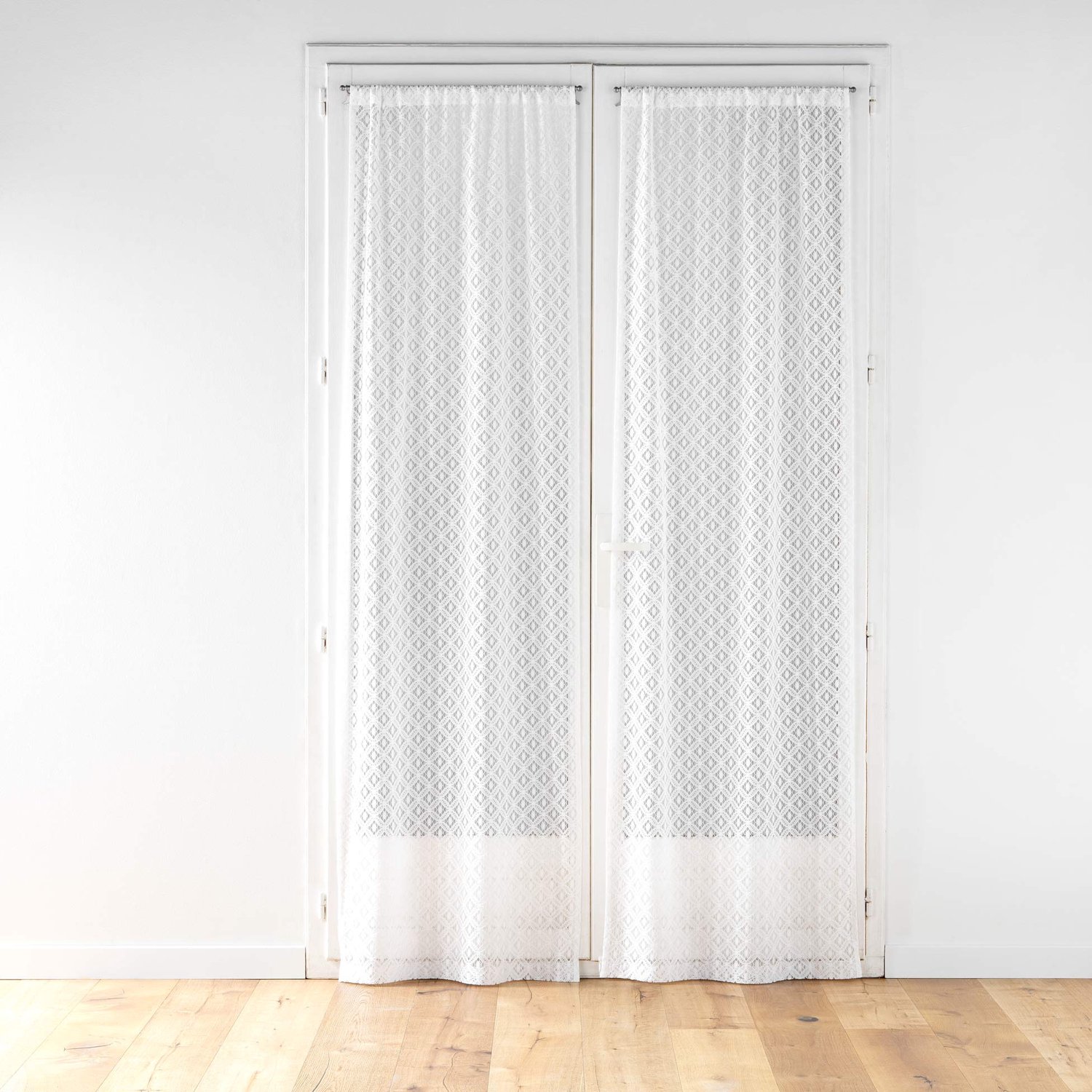 Douceur d'intérieur - Set van twee vitrages met patroon ODILA, wit, 70 x 240 cm