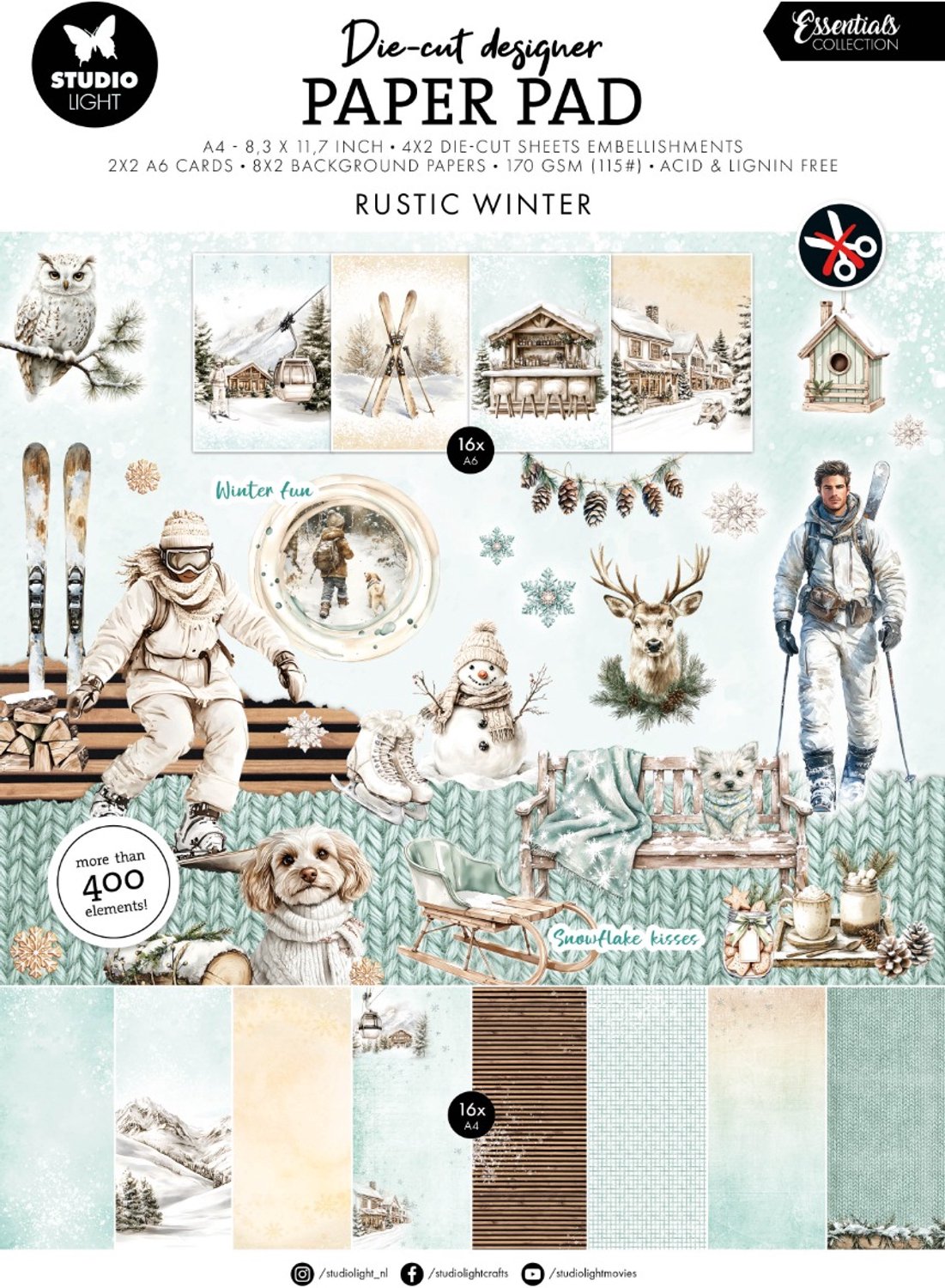 Die cut paper pad - Rustic winter nr. 509