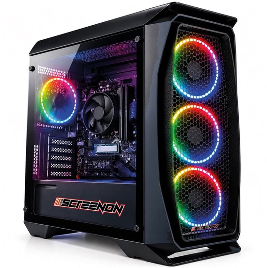 ScreenON Gaming PC - AMD Ryzen 3 3200G - Radeon Vega 8 - 8GB RAM - 512GB SSD - Windows 11 Pro - WiFi - RGB Game PC