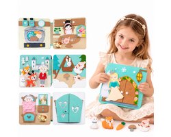 Joymaxx® Busy Board Prinsessen Book - Kinder speelgoed voor Meisjes 3,4,5 jaar - Sensorisch & Educatief - Montessori Activiteitenboek - Doeboek op Reis - Reisspeelgoed Onderweg in de Auto - Speelgoed boek Sinterklaas Cadeautje