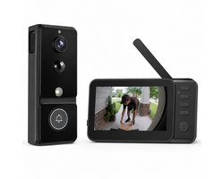 Zeerkeer Video Deurbel met Camera & 4,5" Scherm - Draadloos - Zonder Abonnement - Geen WiFi Nodig - 170° Groothoek - IP65 Waterdicht - PIR Detectie - 4000 mAh Batterij