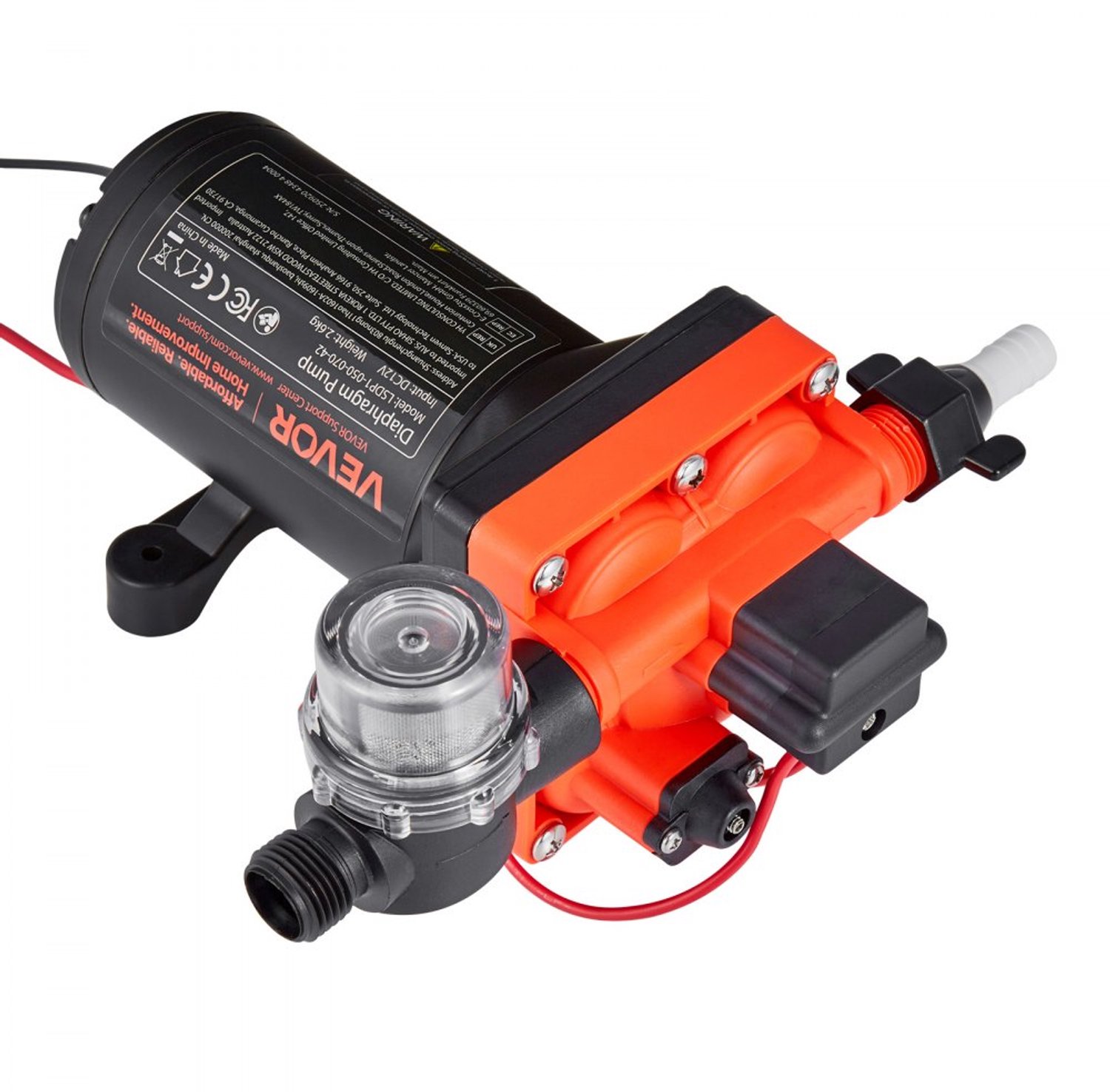 Membraanpomp 12 V DC - 18,9 L/min Capaciteit - 4,8 Bar Druk - Zelfaanzuigend - Voor Camper En Caravan