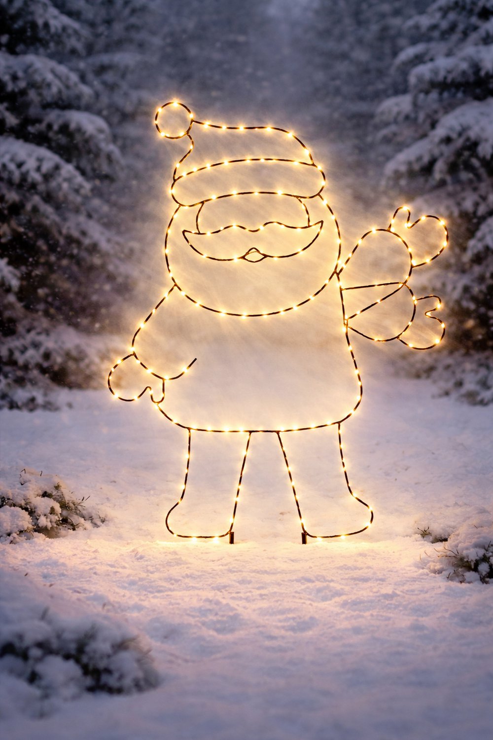X-MAS Kerstman tuinfiguur met LED verlichting Hoog 111 cm met 180 LED lampjes - Timer - IP44