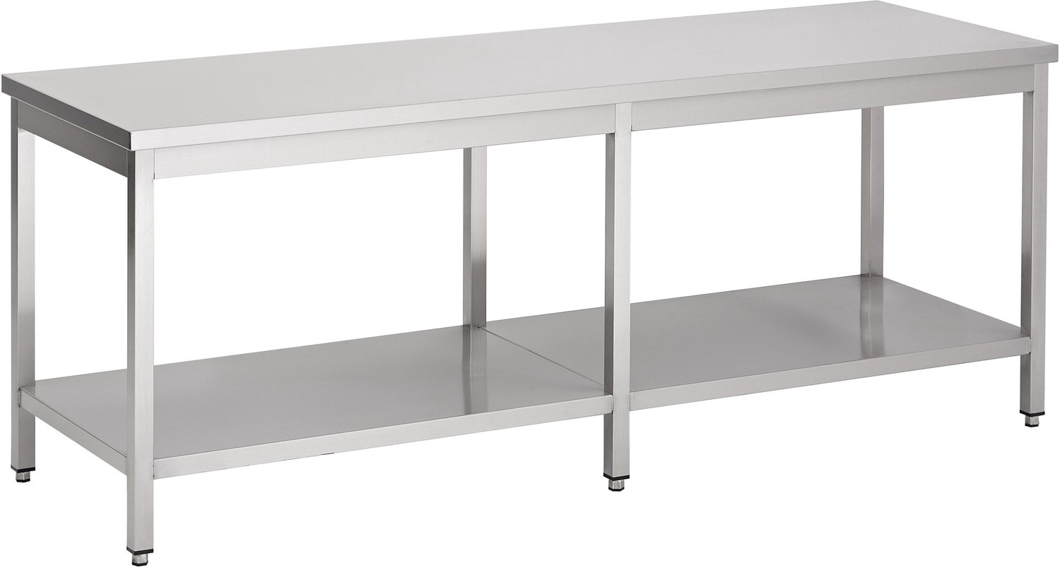 Werktafel - Bodemschap - 220cm breed - RVS - Combisteel - 7812.0027 - Horeca & Professioneel