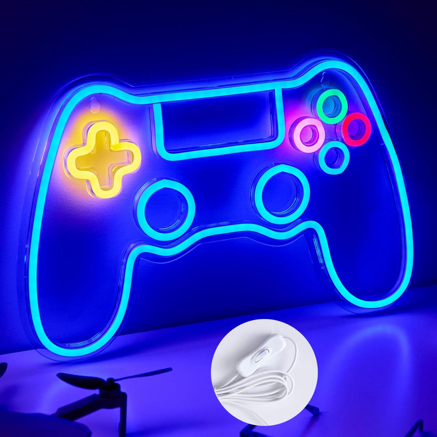 Neonbord Voor Gamers - Neonbord In De Vorm Van Een Gamepad - Neonborden Voor Gamers - Neon-Gamingbord - Cadeau Voor Gamers