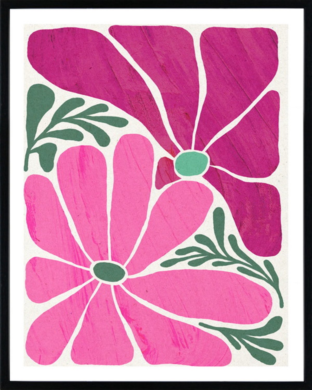 Poster in frame retro flowers 40x50cm